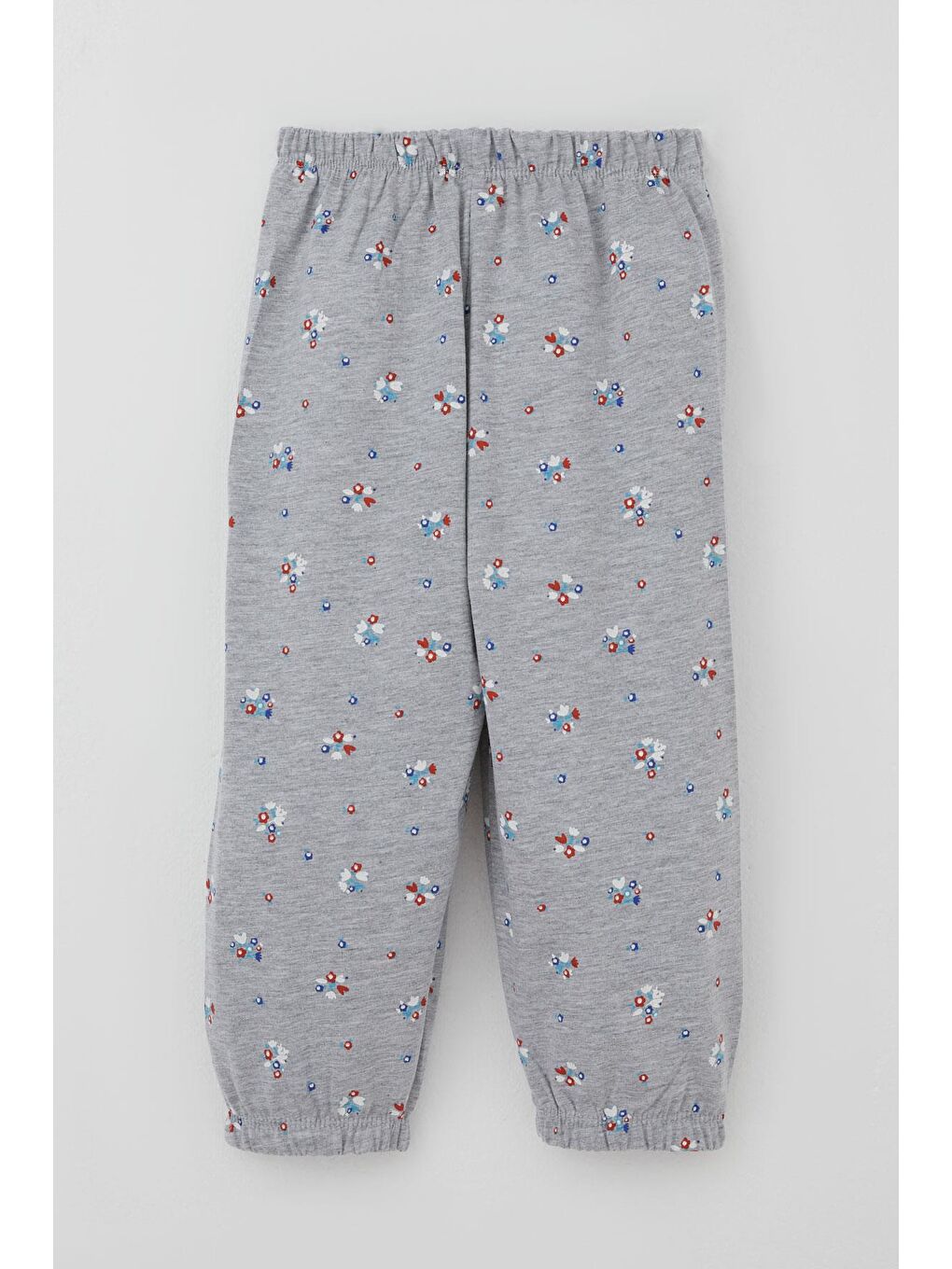 Kız Bebek Pijama Takımı Renkli Çiçek Desenli Gri Melanj (9 Ay-3 Yaş)-4