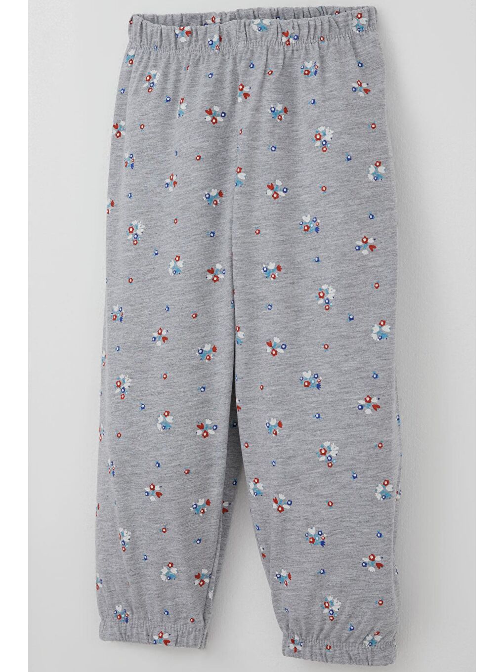 Kız Bebek Pijama Takımı Renkli Çiçek Desenli Gri Melanj (9 Ay-3 Yaş)-6