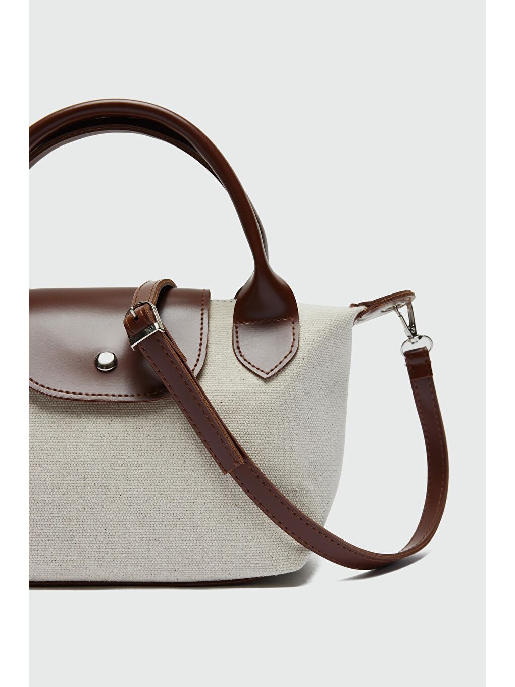 Kahverengi Tiger Kanvas Small Omuz Çantası-3