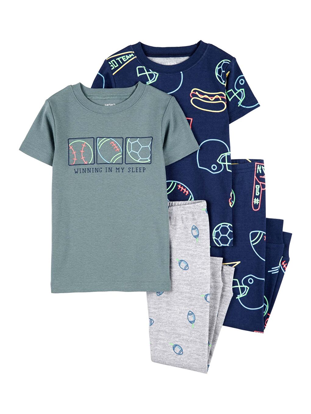 Karışık Erkek Bebek Pijama Set 4'lü Paket