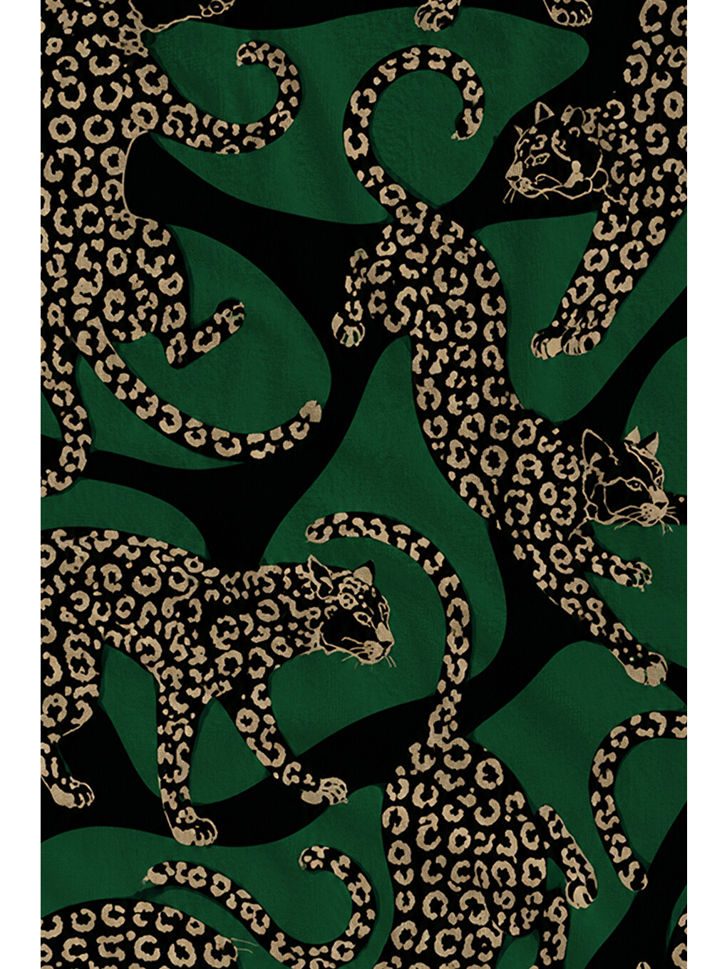 Maximalist Leopar Koyu Yeşil Desenli 70x150 Plaj Havlusu - Dijital Baskılı Solmaz Banyo Havlusu-2
