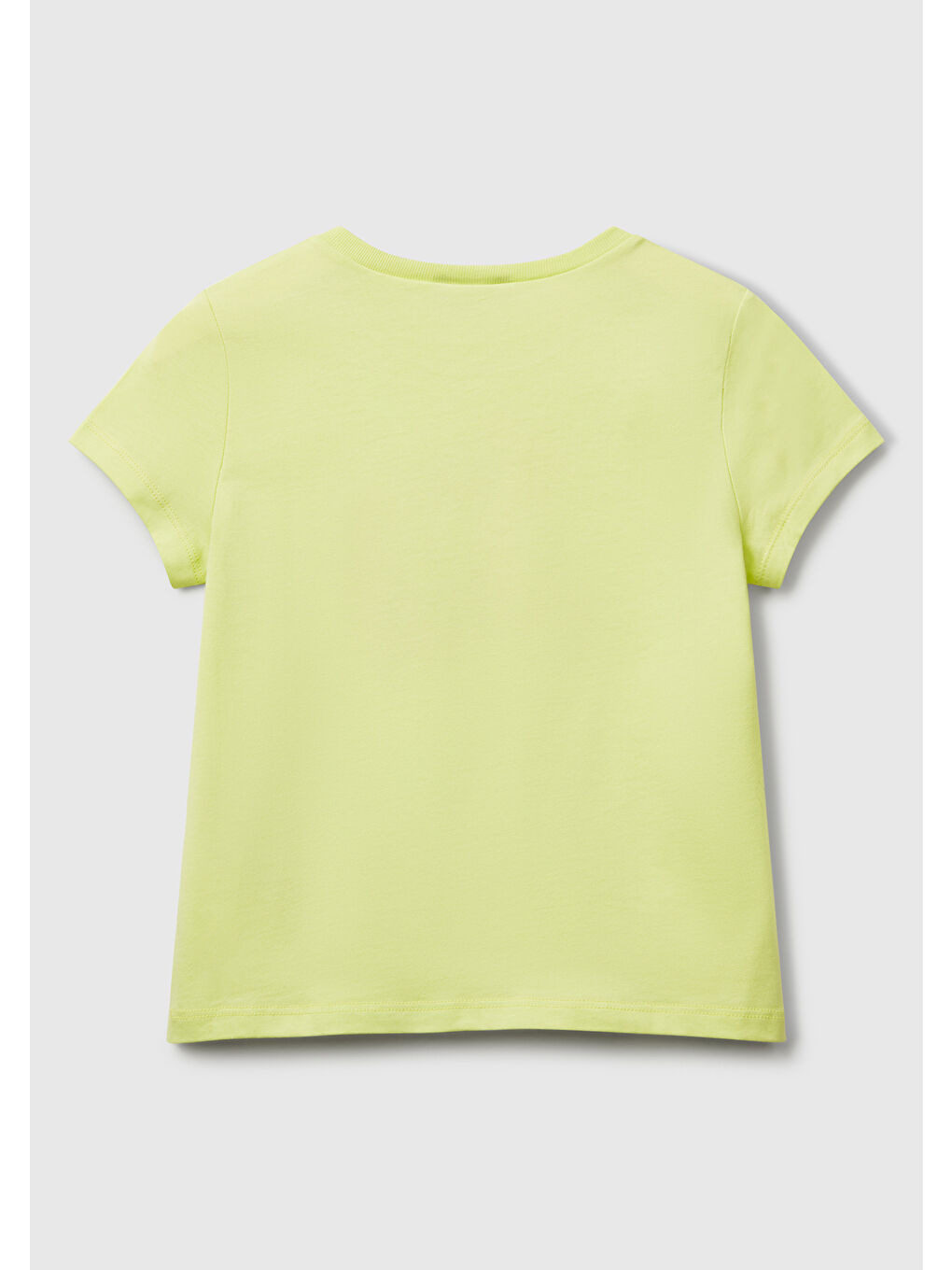 Kız Çocuk Sarı Simli Grafik Baskılı T-Shirt-1