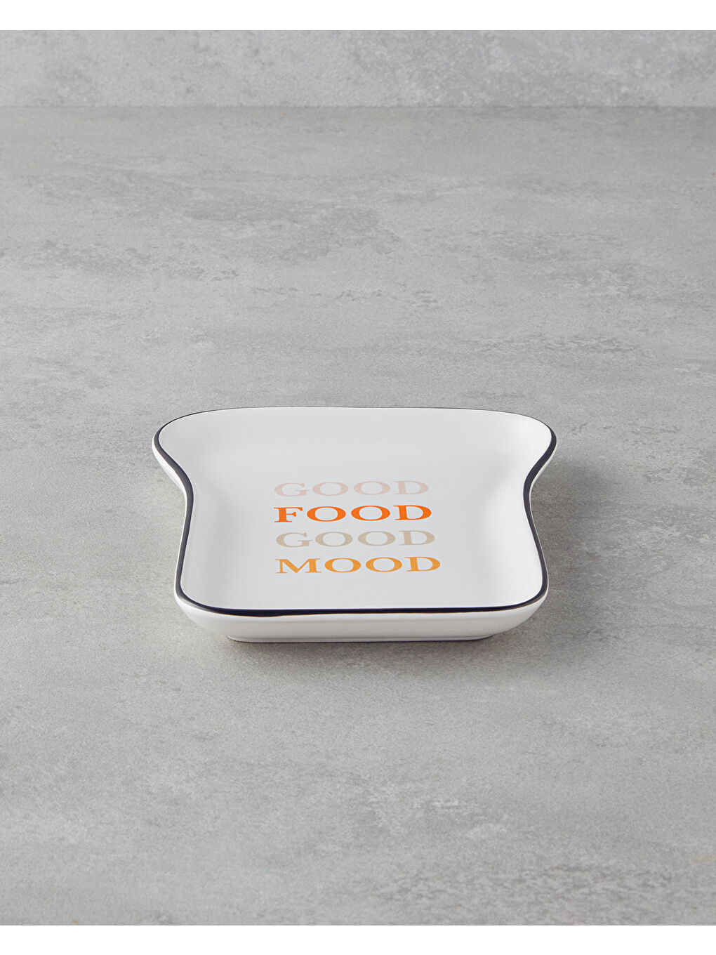 Good Mood Seramik Pasta Tabağı 13x19 cm Turuncu-Siyah