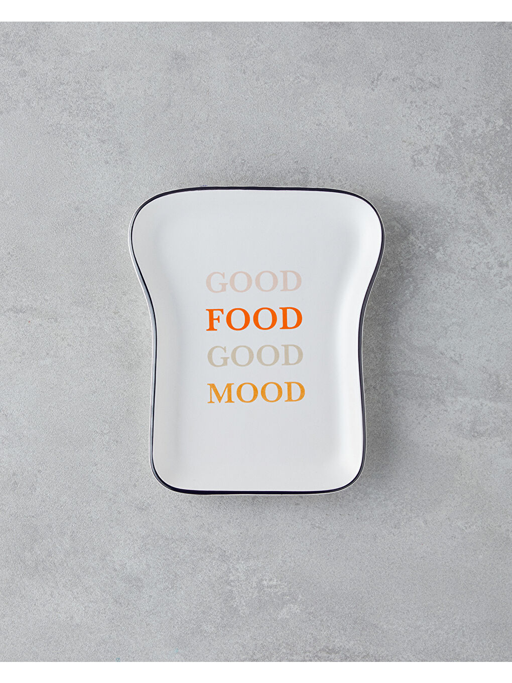 Good Mood Seramik Pasta Tabağı 13x19 cm Turuncu-Siyah-1