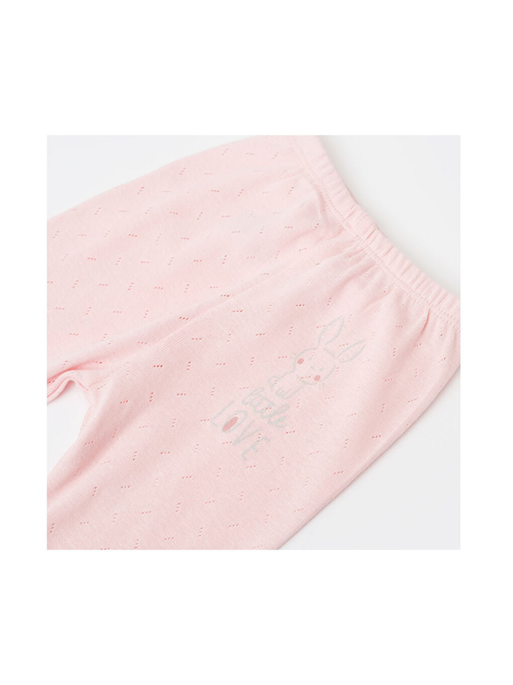 BIBABY Pembe Little Rabbit Love Patikli Pijama Alt - 1