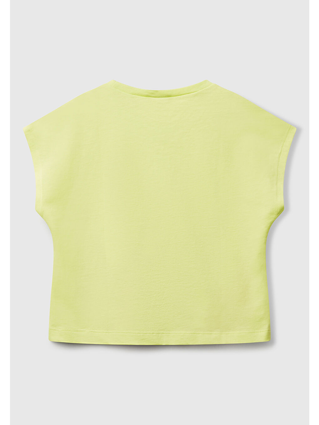 Kız Çocuk Sarı Kroşe Detaylı Kimono Kollu T-Shirt-1