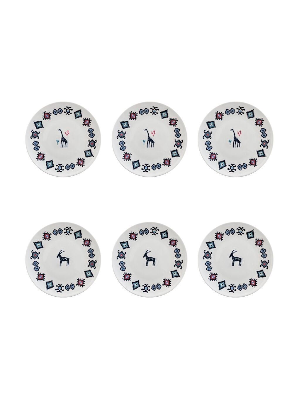 Karışık Porselen Hitit Servis Tabağı Takımı 26cm 6 Parça TVL6SRVPRS1241-5