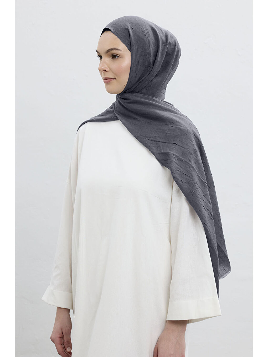 Gri Bambu Şal Füme-1