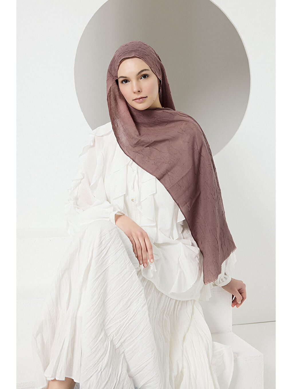 Pembe Bambu Şal Gül Kurusu-1