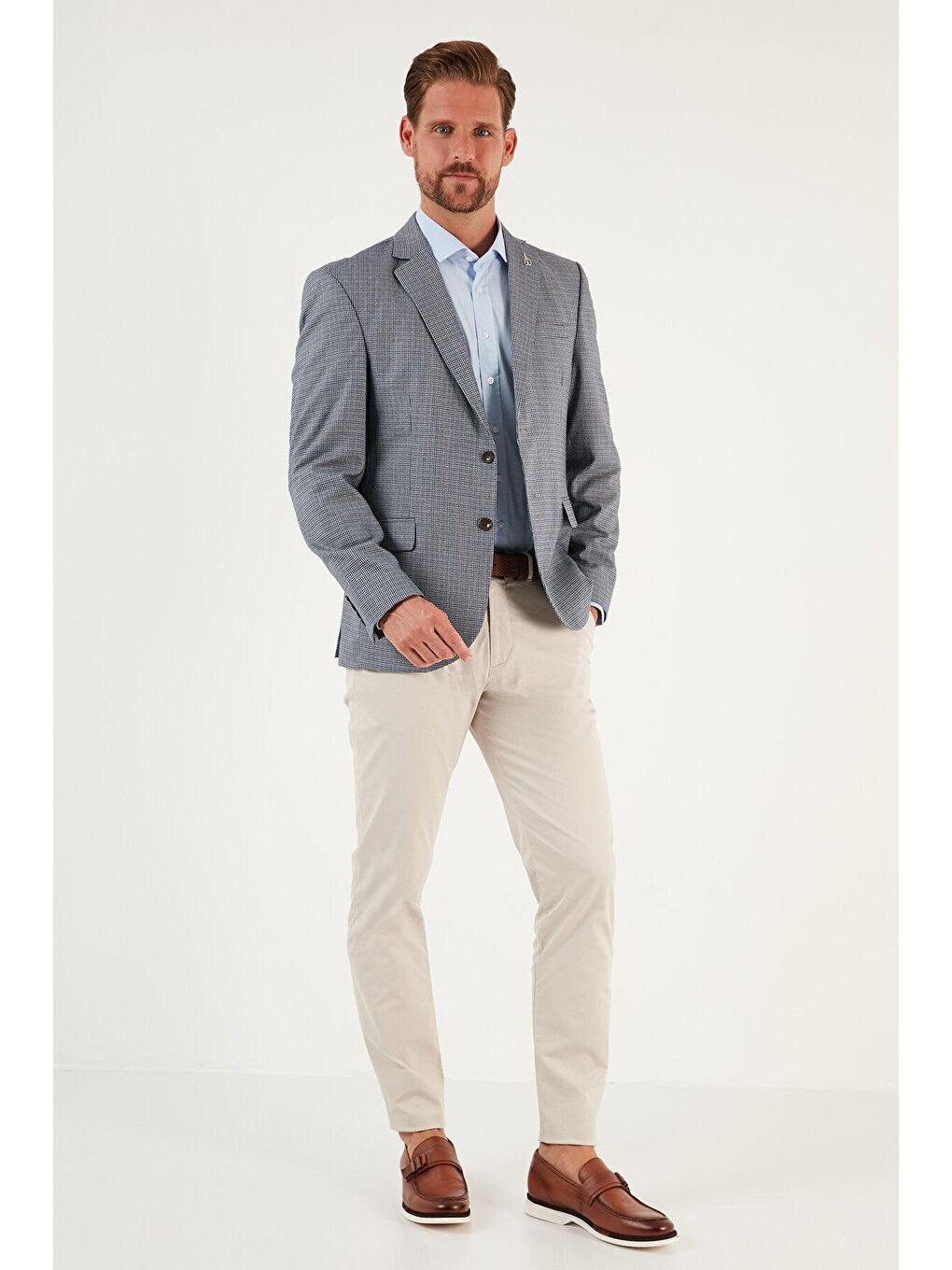 Lacivert 6 Drop Çift Yırtmaçlı Klasik Blazer Comfort Fit Ceket 216MARTİNELLİ-3