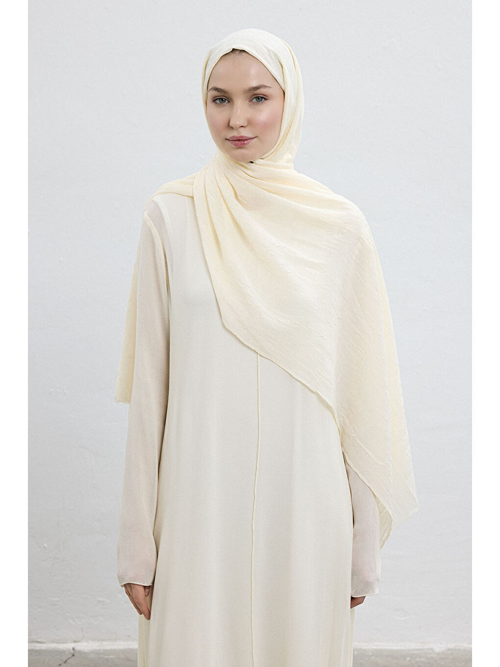 Ekru Bambu Şal Krem-1