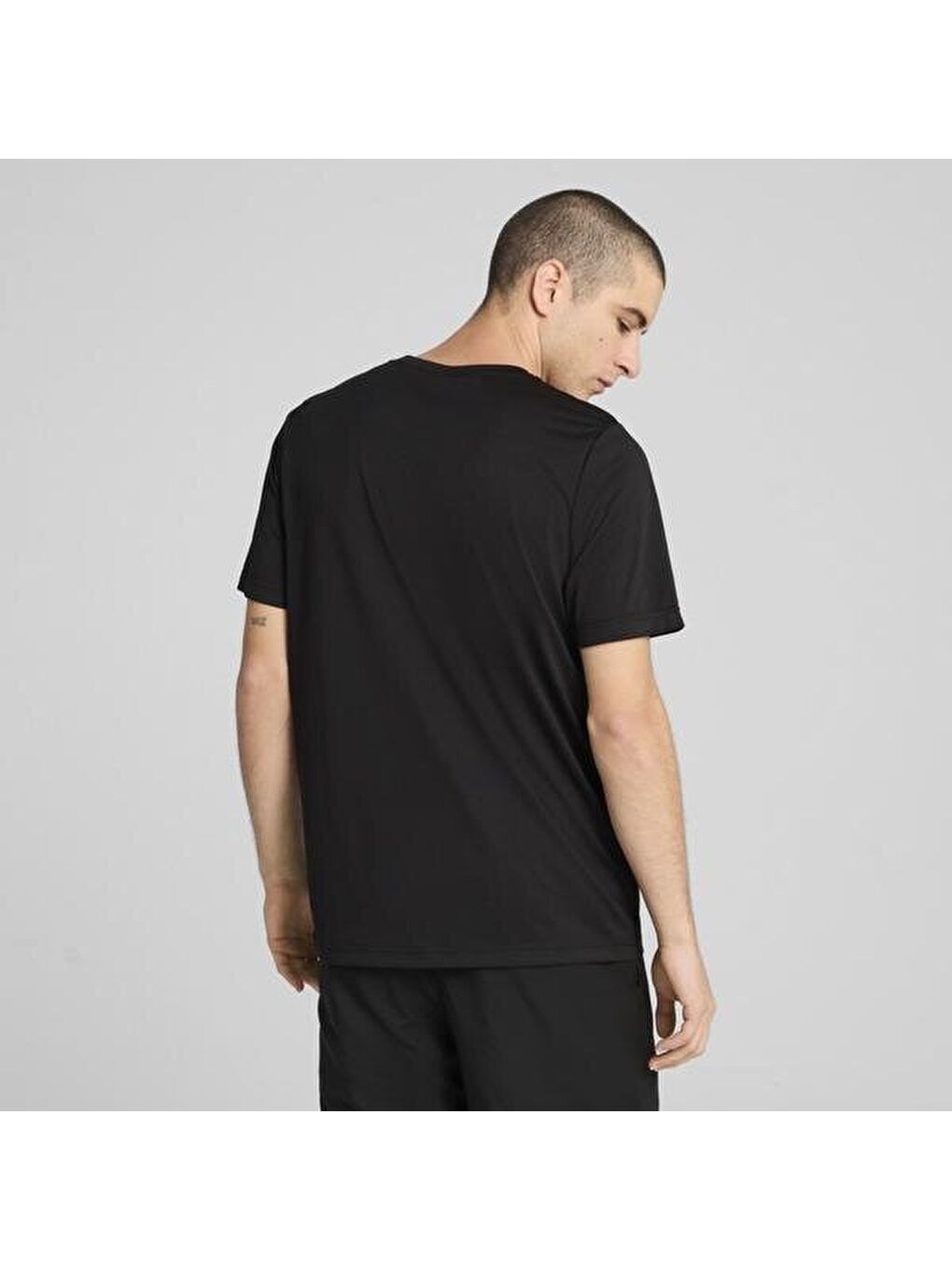 Essentials Small Logo Poly Erkek Siyah Yuvarlak Yaka Tişört-1