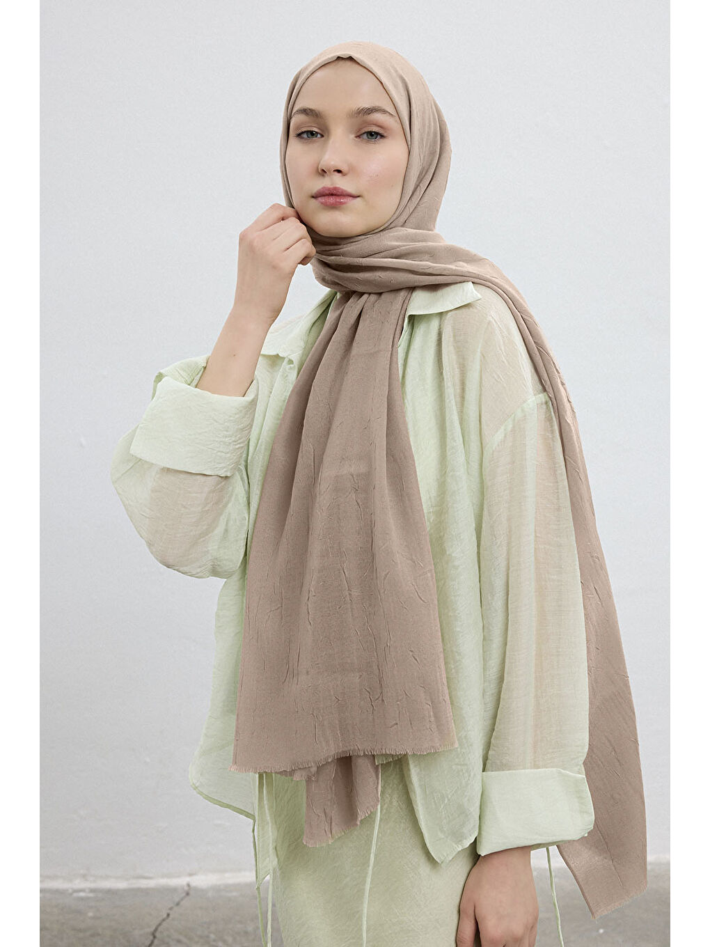 Bej Bambu Şal Nude-1