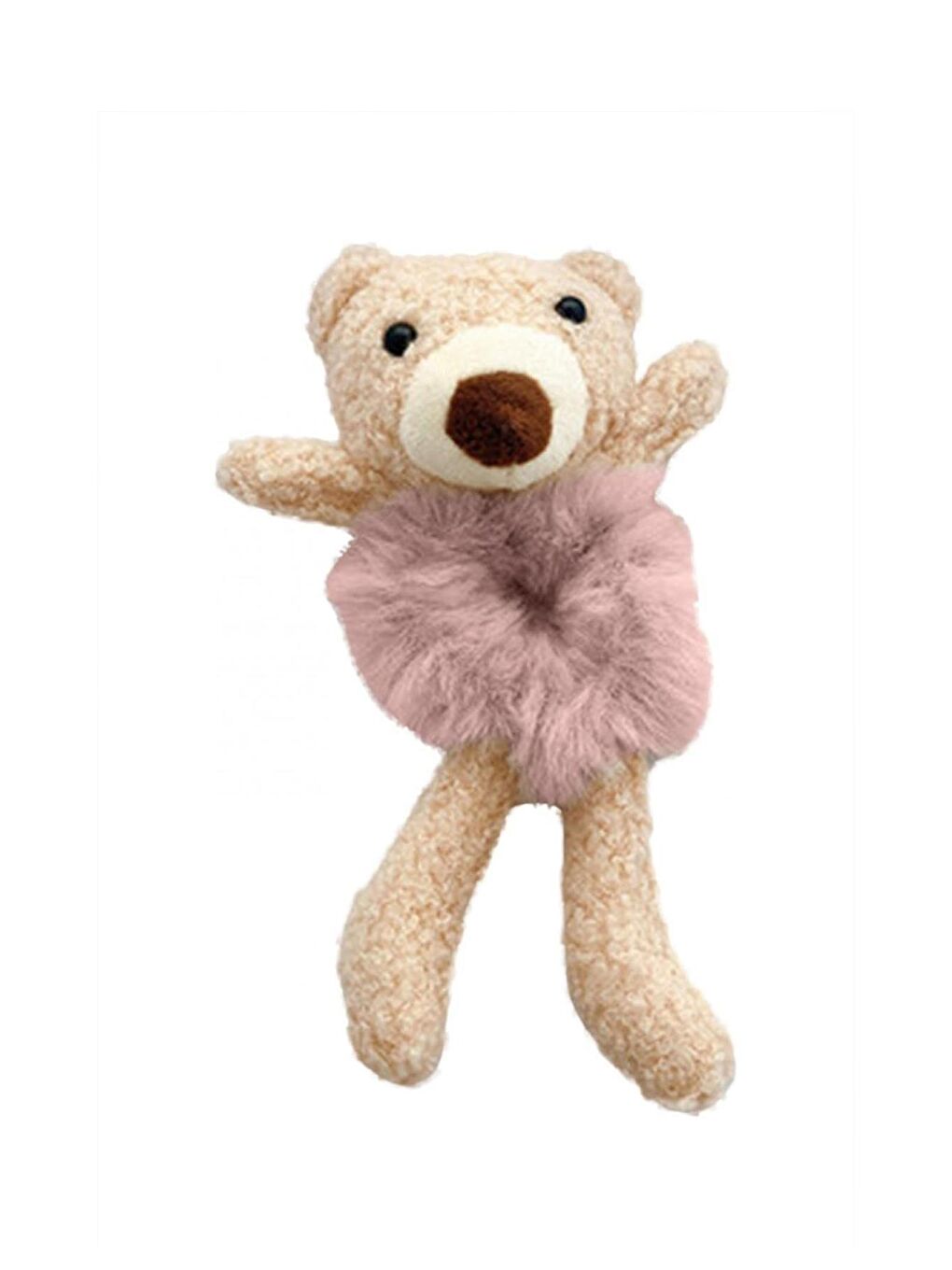 Pembe Teddy Bear Peluş Ayıcıklı Kürklü Simit Toka-1