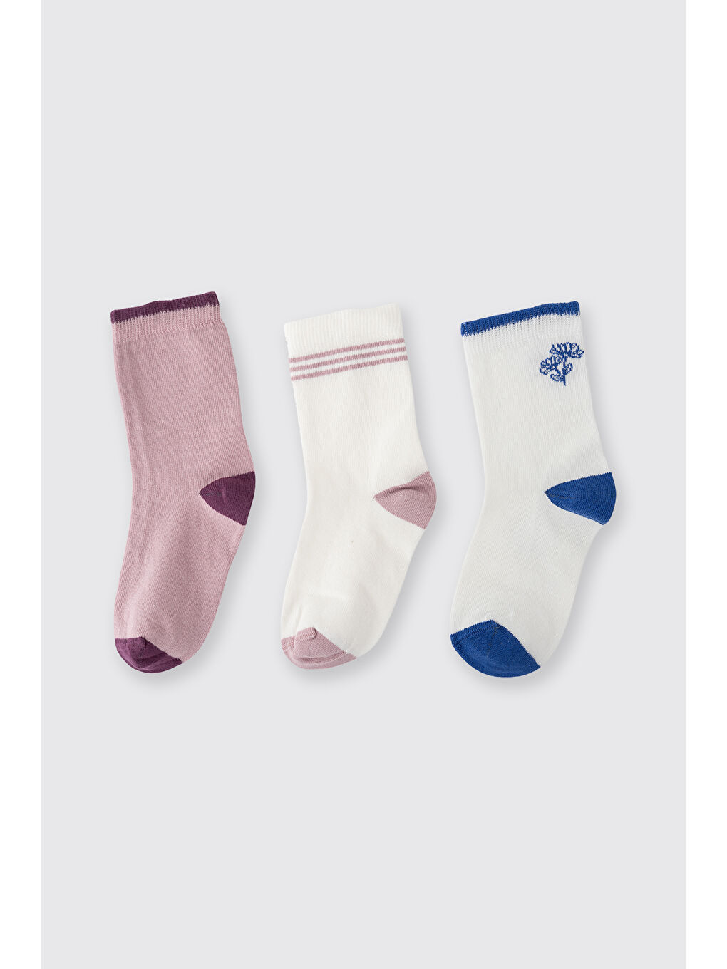 Karışık Kız Çocuk 3'lü Soket Çorap