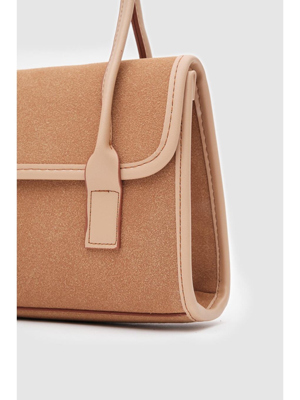 Kahverengi Mioni Süet Omuz Çantası Taba-4