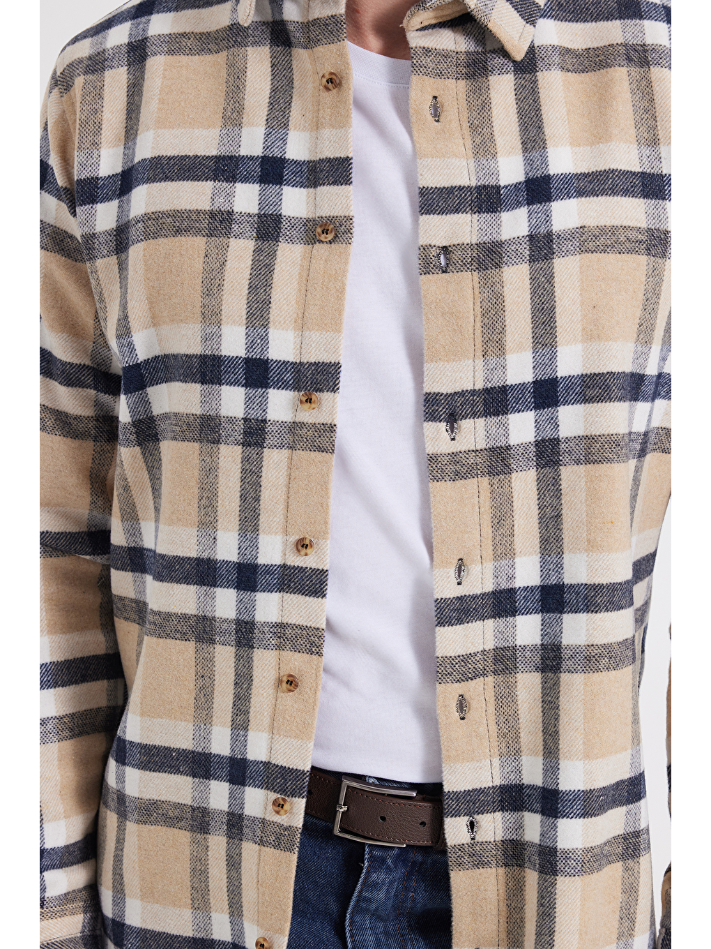 Karışık Erkek Slim Fit Dar Kesim Kareli Kışlık Oduncu Gömlek-4