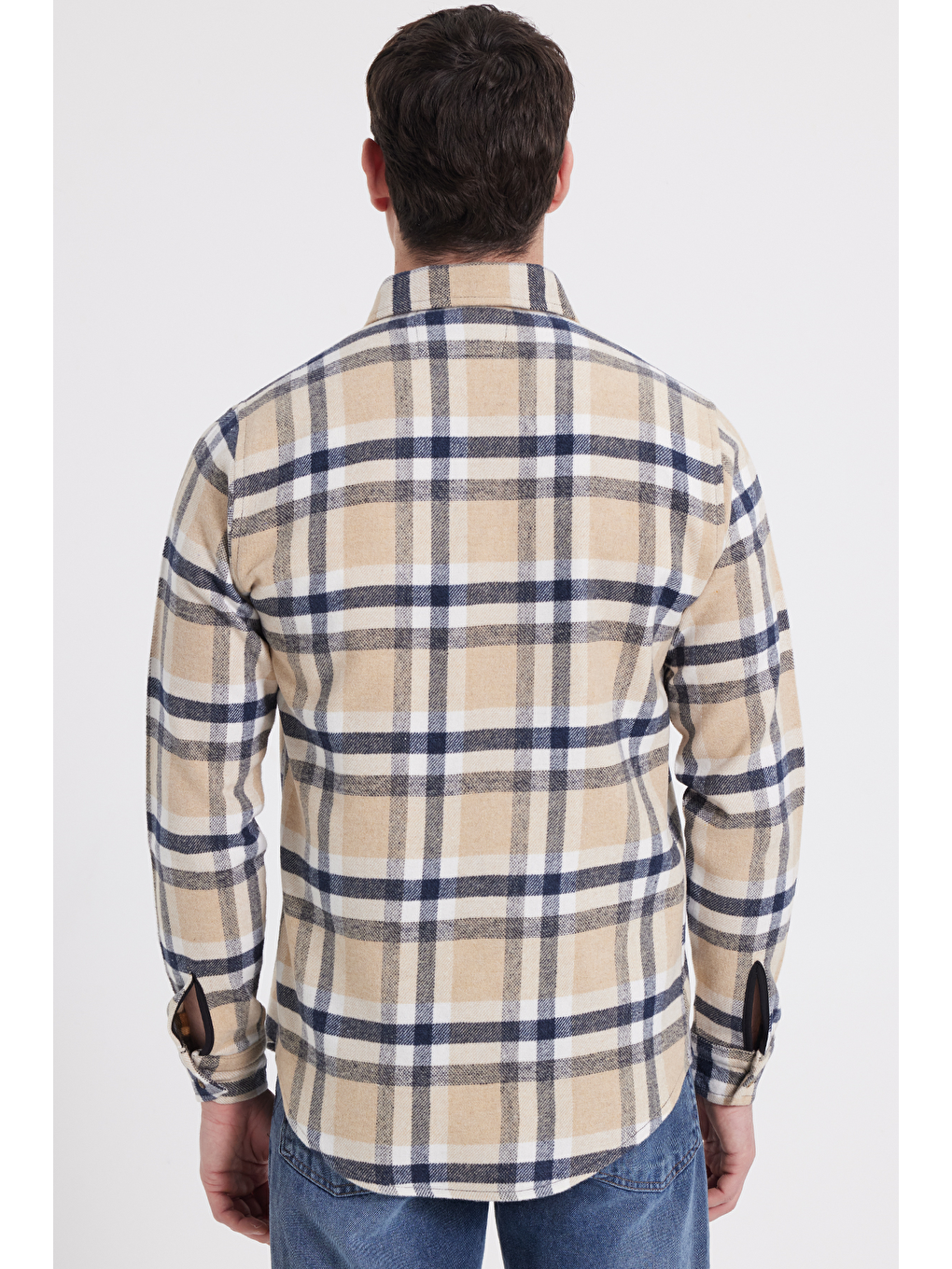 Karışık Erkek Slim Fit Dar Kesim Kareli Kışlık Oduncu Gömlek-5