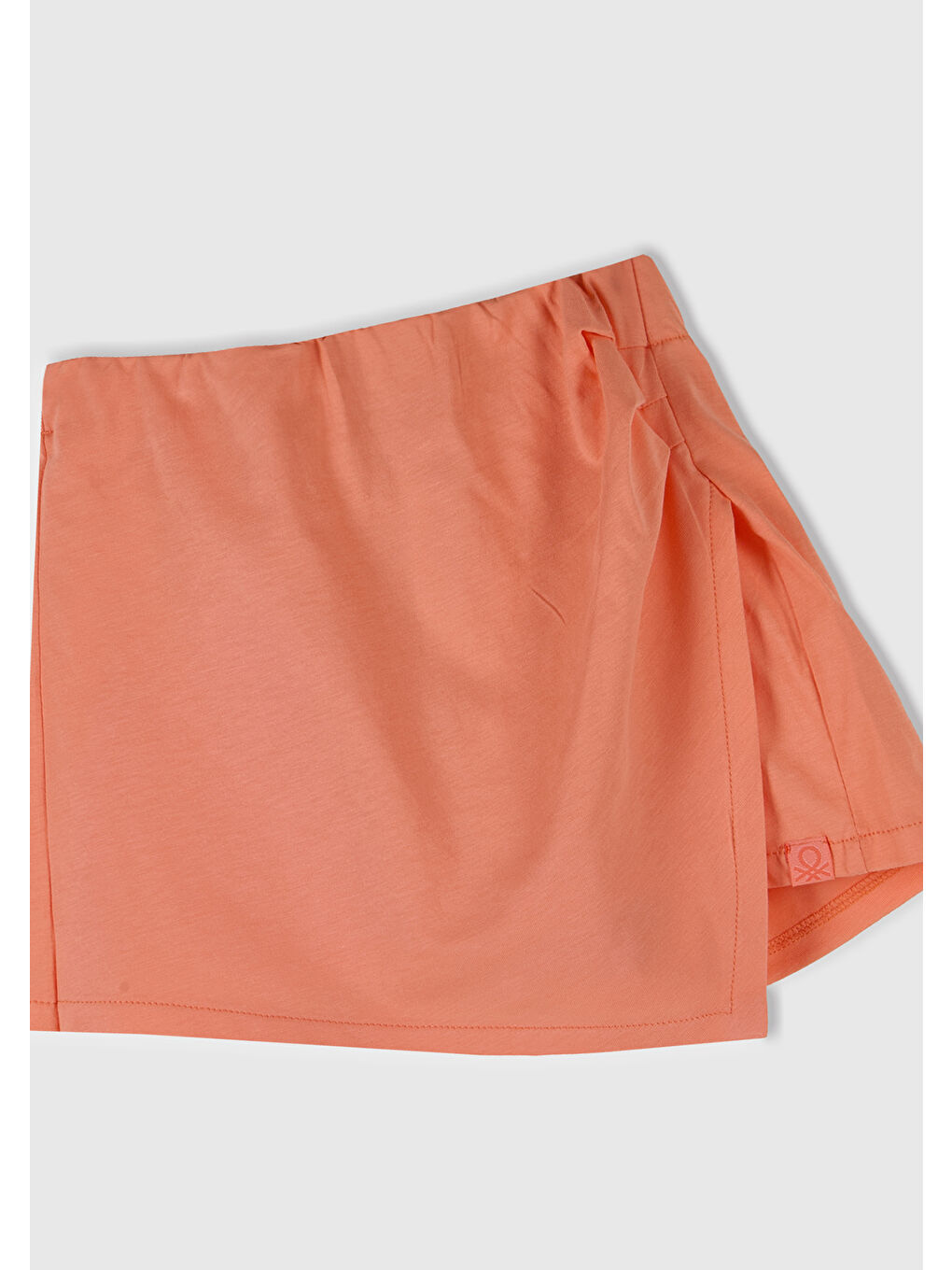 Bej Kız Çocuk Yavruağzı Beli Lastikli Şort Etek-1