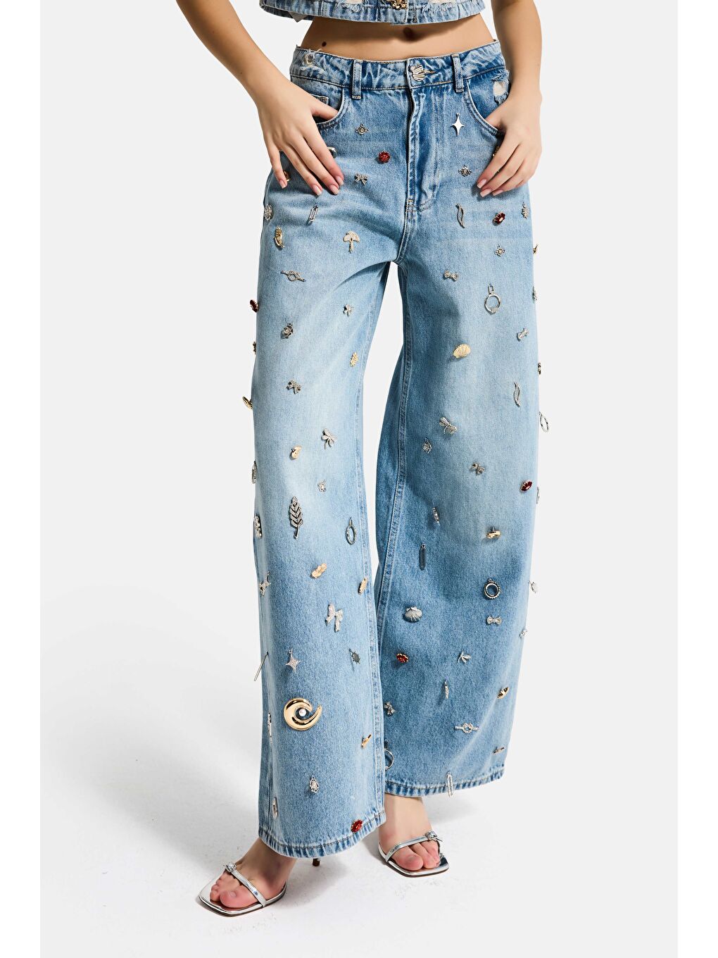 Mavi Kadın Jean Rengi 12s6-32 Mega Baggy Fit Özel Dikim Aksesuarlı Tasarım Denim Jean