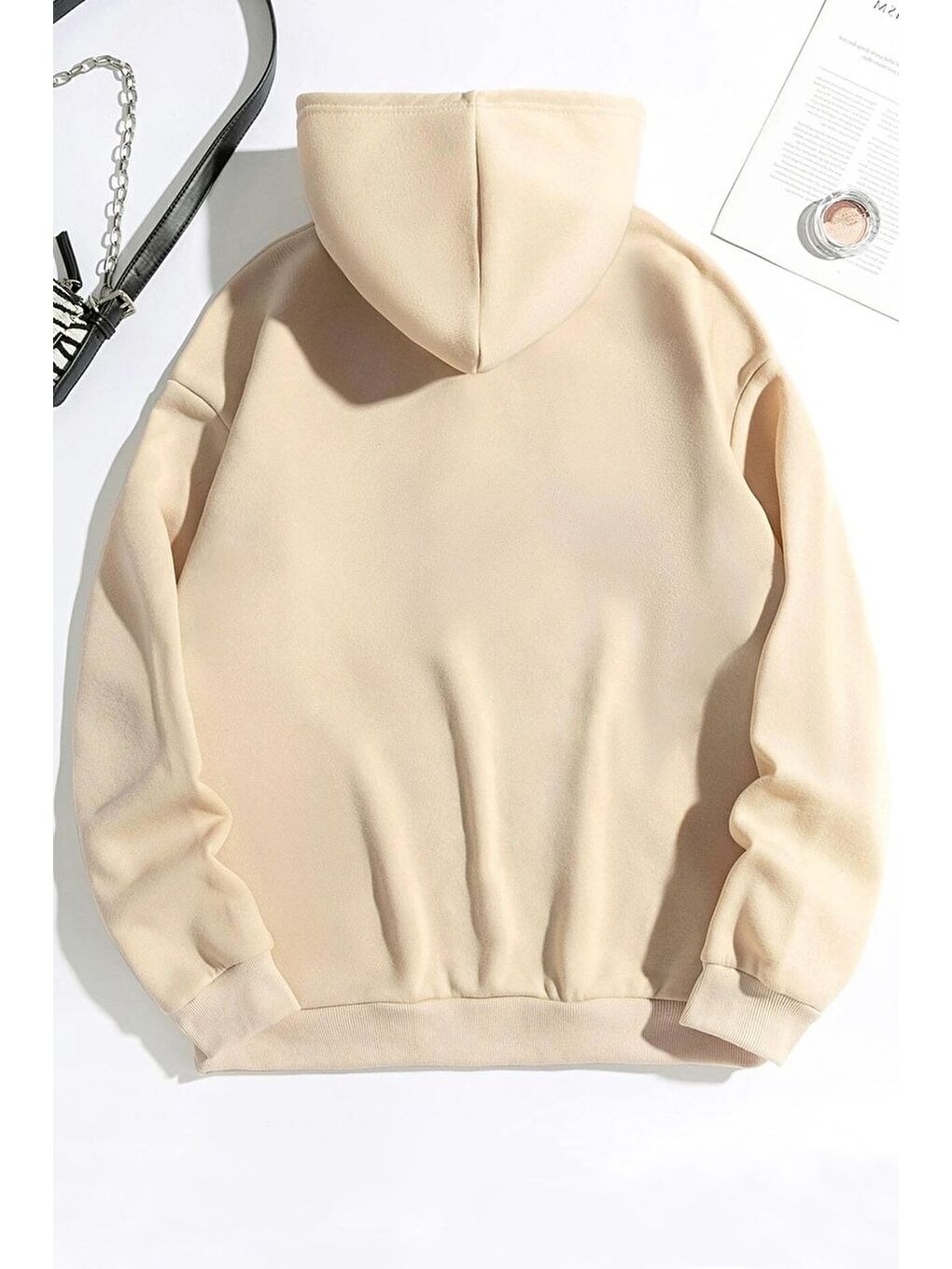 uyguntarz Bej Unisex Over Thinking Baskılı Sweatshirt - 1