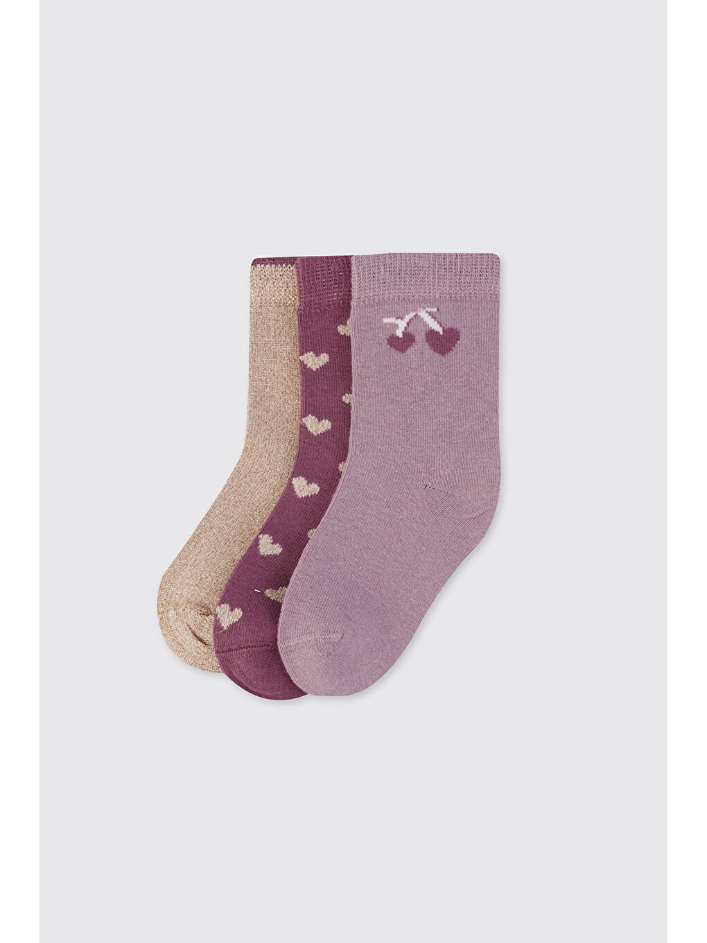 Karışık Kız Çocuk 3'lü Soket Çorap-1