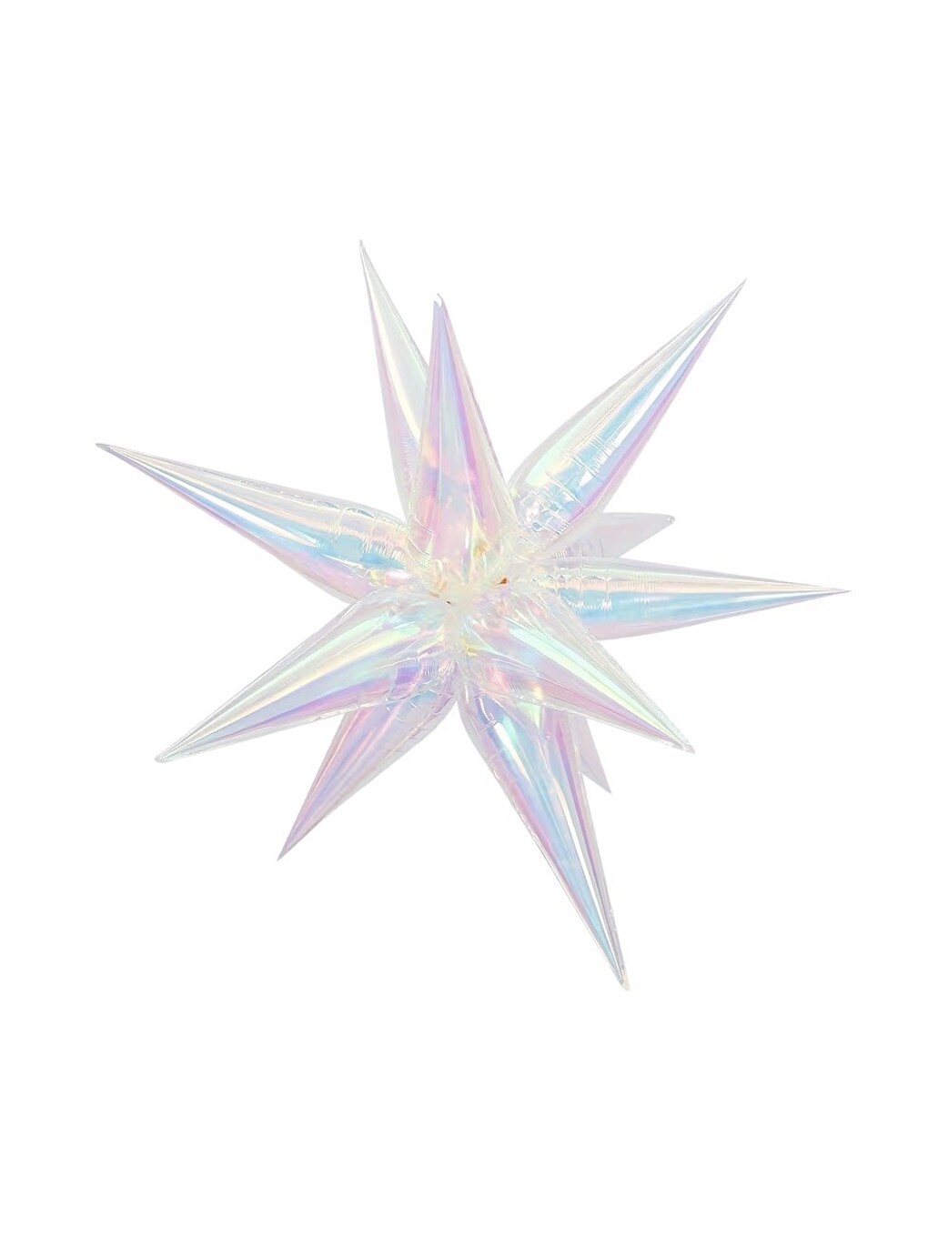 Beyaz Hologram Kutup Yıldızı Folyo Balon Parti Balonu 60 cm-2