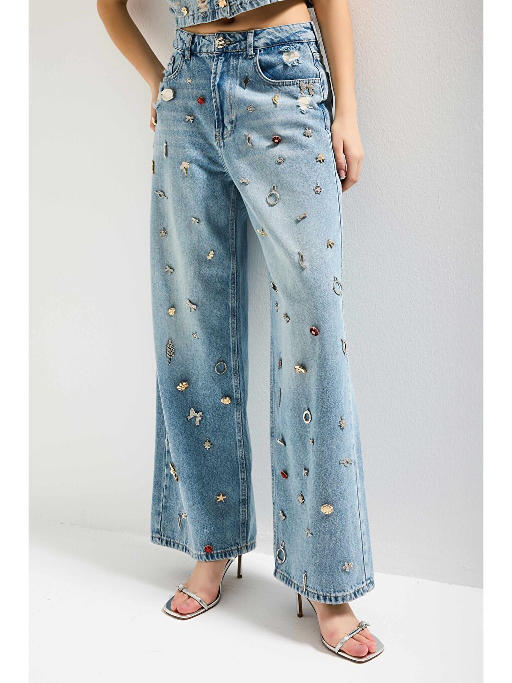 Mavi Kadın Jean Rengi 12s6-32 Mega Baggy Fit Özel Dikim Aksesuarlı Tasarım Denim Jean-3