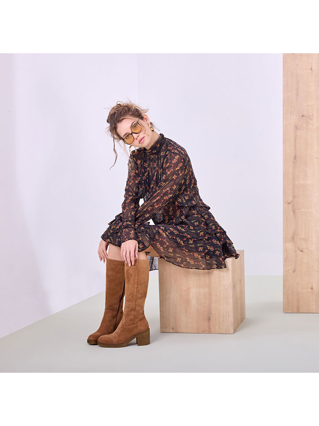 Kahverengi Kadın Çizme 25K12075XS Suede-6