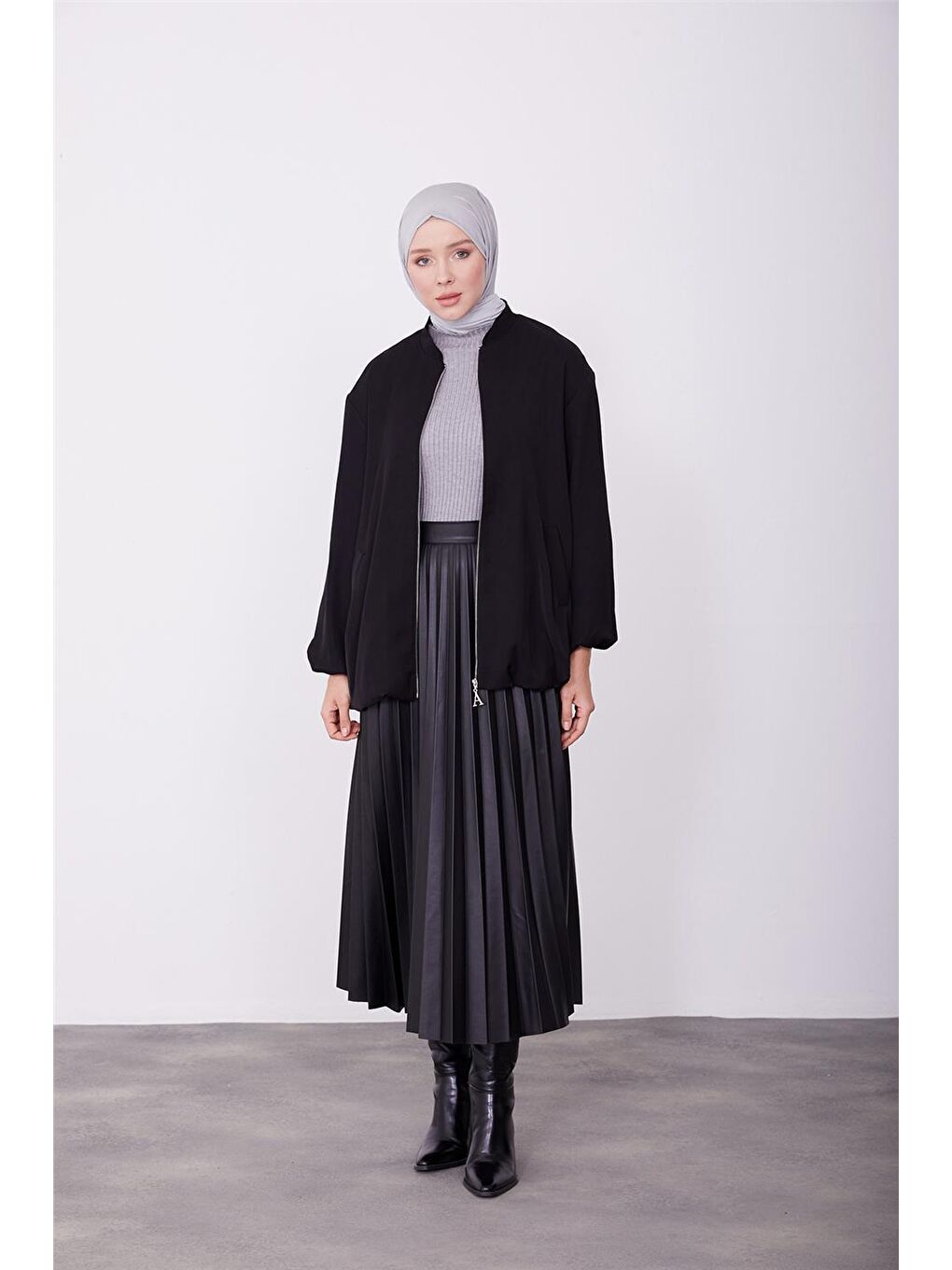 Siyah Astarı Renkli Bomber Ceket 23K5403-1