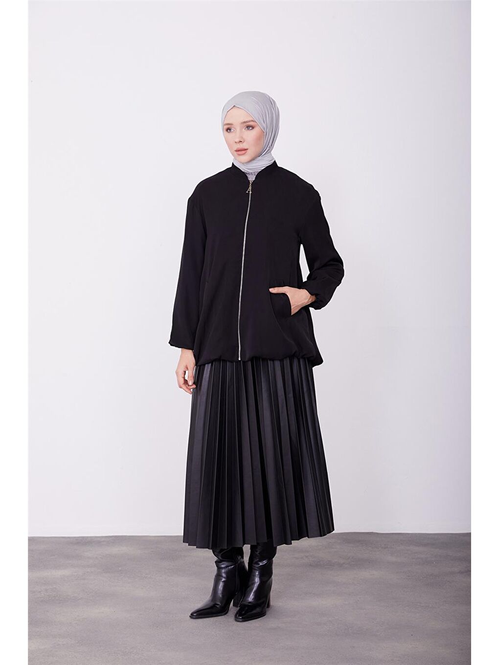 Siyah Astarı Renkli Bomber Ceket 23K5403-2