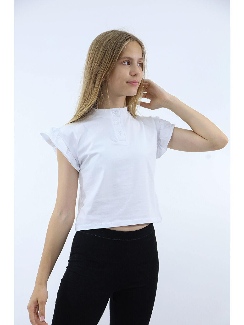 Beyaz Kız Çocuk Okul Tişört