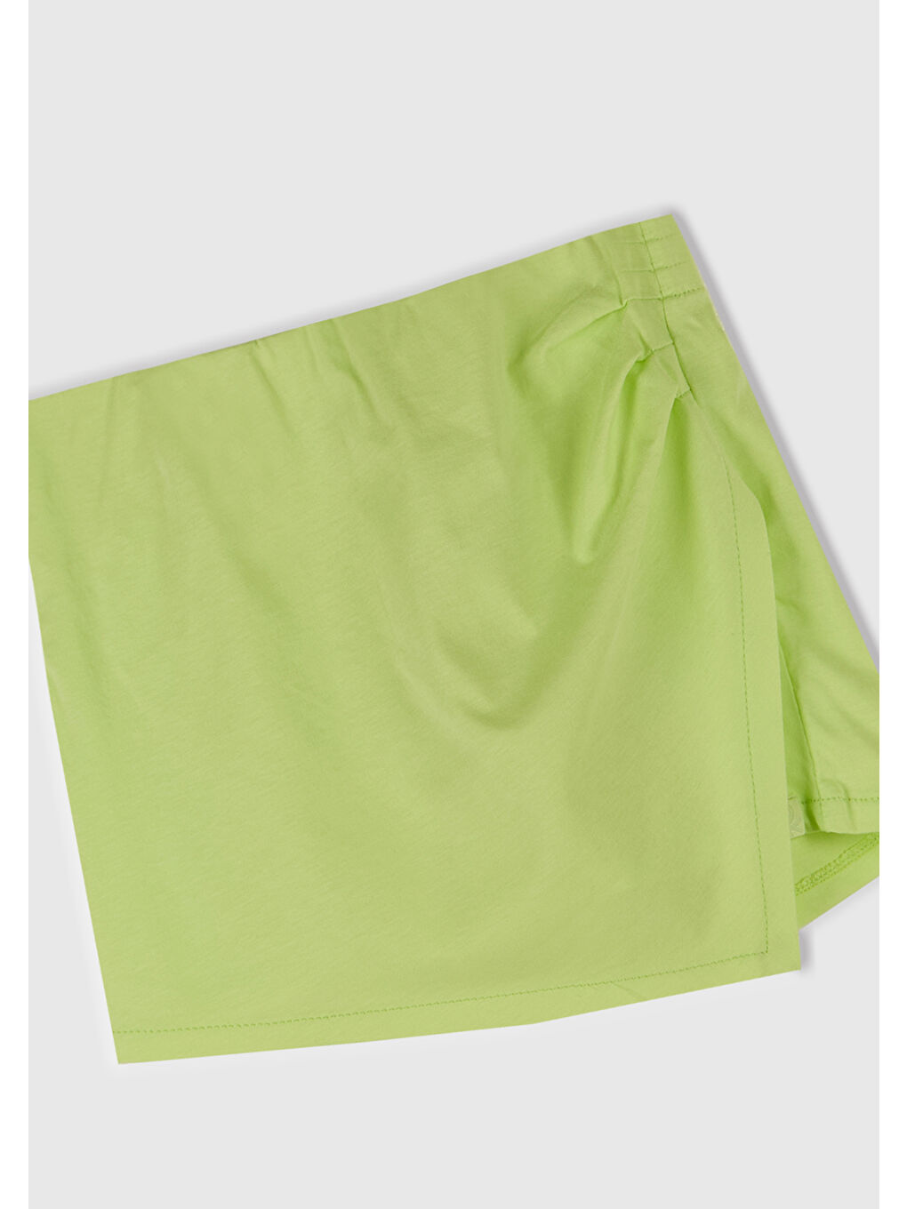 Kız Çocuk Sarı Beli Lastikli Şort Etek-1