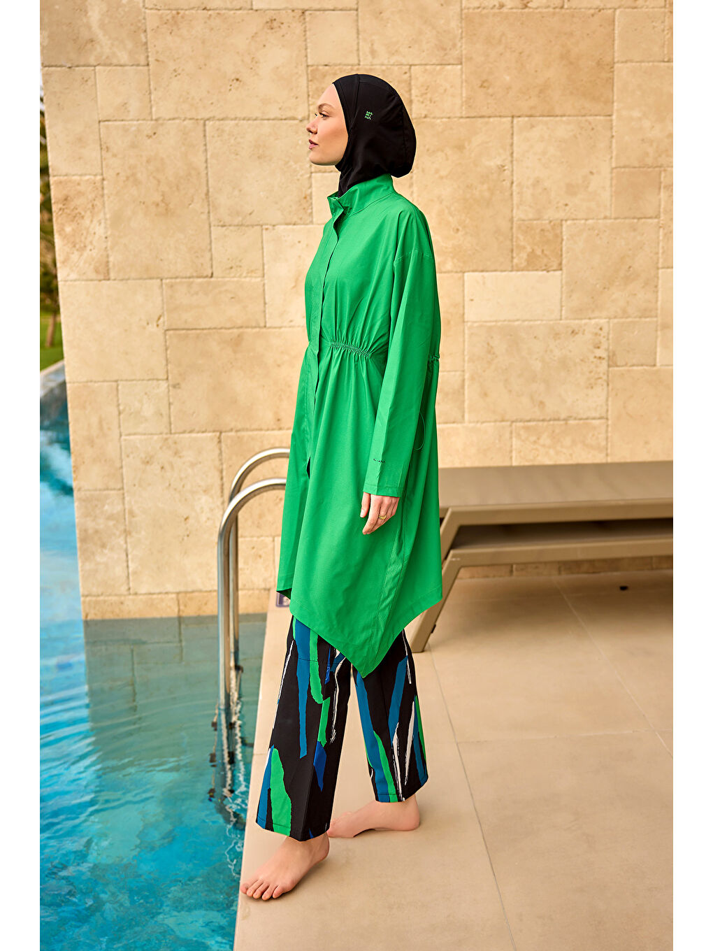 Tam Kapalı Tesettür Mayo M2503-1 Yeşil-2