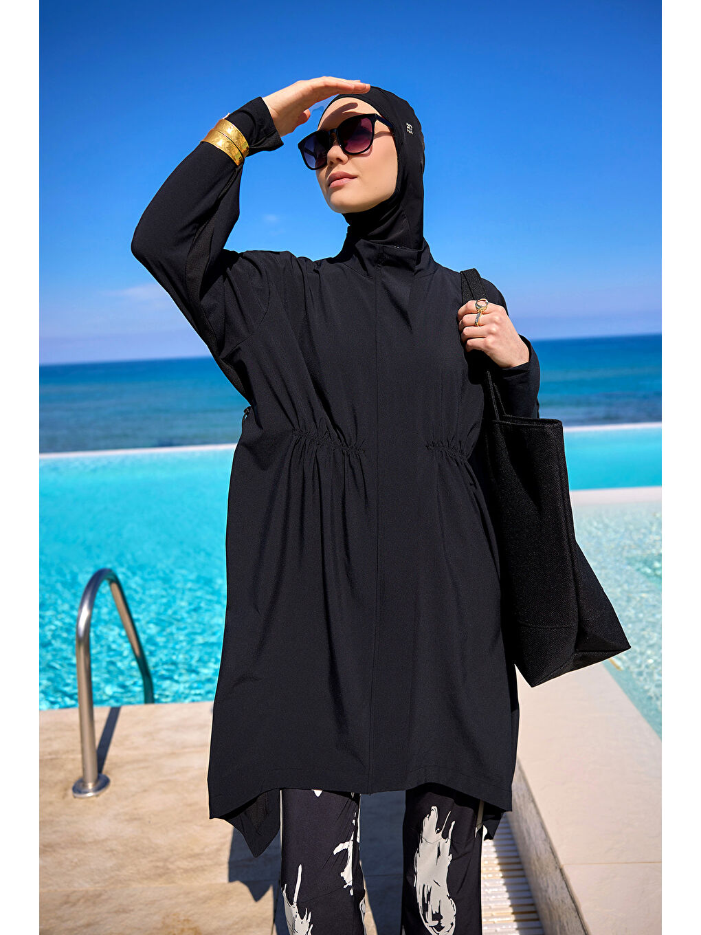 Tam Kapalı Tesettür Mayo M2503-3 Siyah-1
