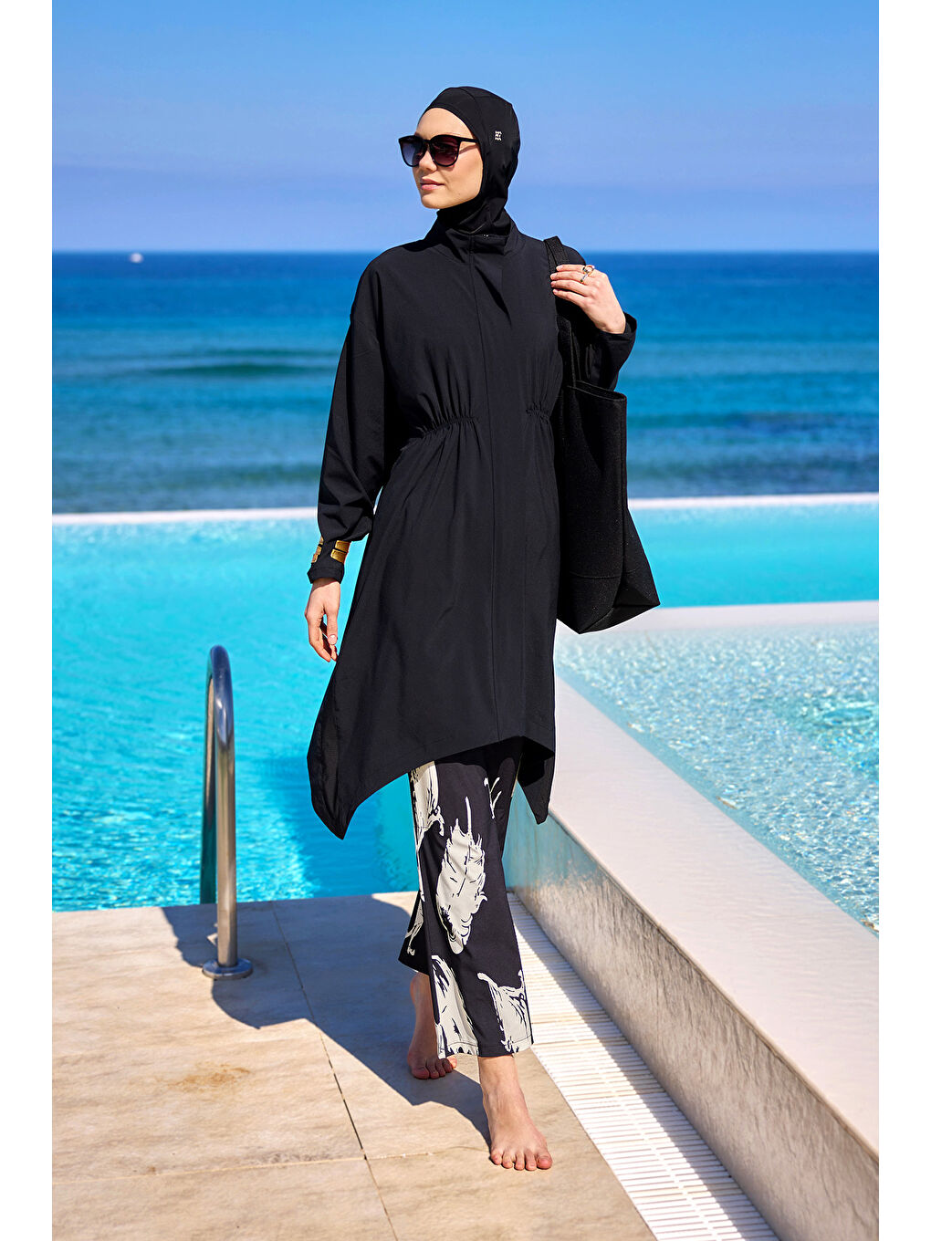 Tam Kapalı Tesettür Mayo M2503-3 Siyah-3