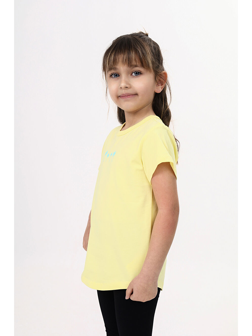 Sarı Kız Çocuk Baskılı Tişört-1