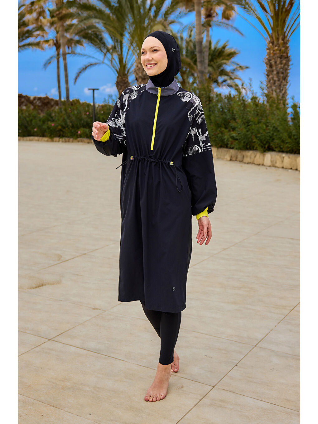 Tam Kapalı Tesettür Mayo M2512 Siyah-2