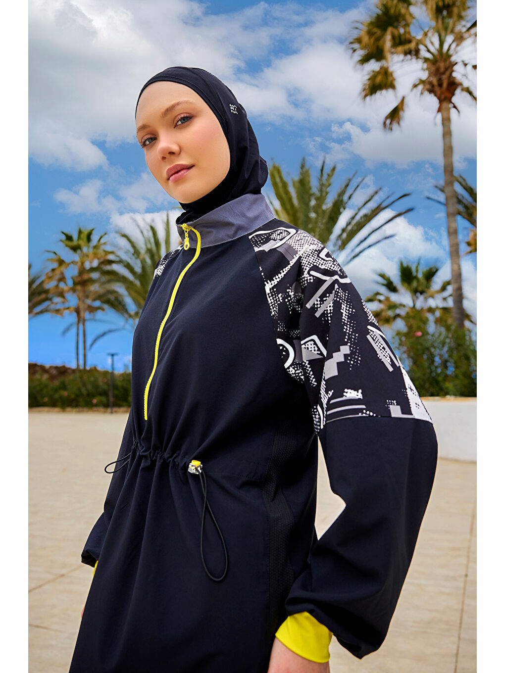 Tam Kapalı Tesettür Mayo M2512 Siyah-4