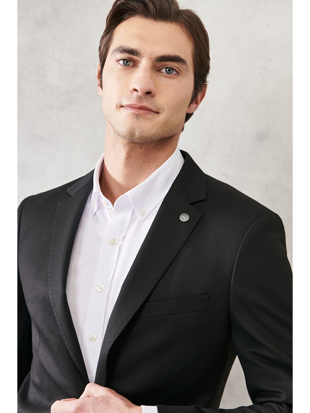 Erkek Siyah Comfort Fit Kırlangıç Yaka Casual Ceket-3