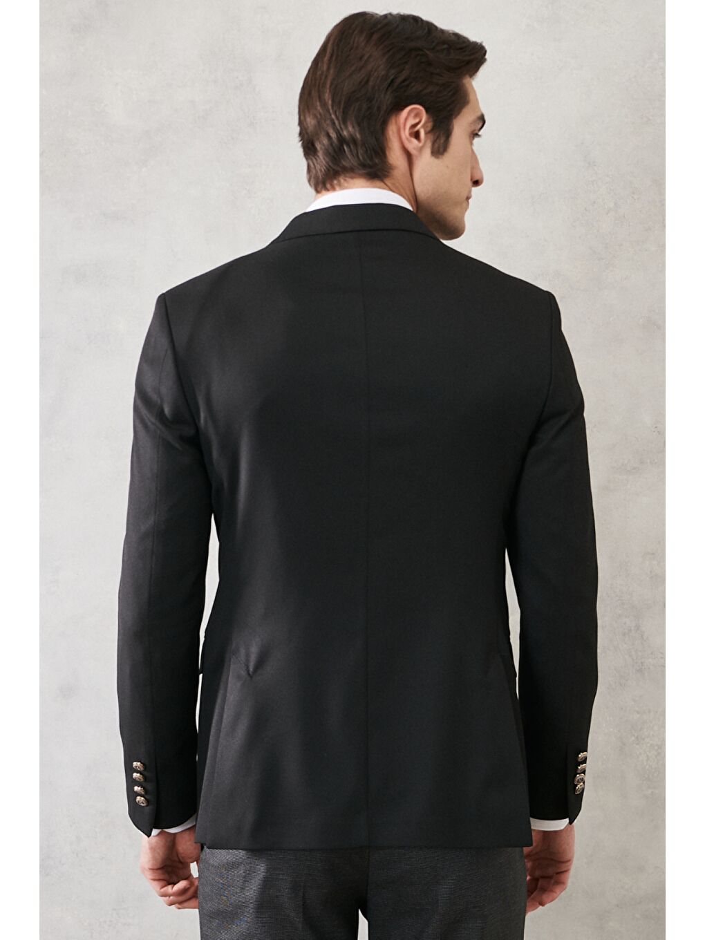 Erkek Siyah Comfort Fit Kırlangıç Yaka Casual Ceket-4