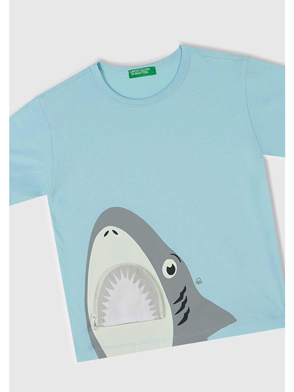 Erkek Çocuk Turkuaz 3D Balina Baskılı T-Shirt-1