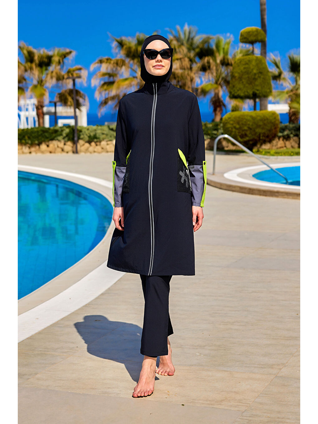 Tam Kapalı Tesettür Mayo M2522 Siyah-1