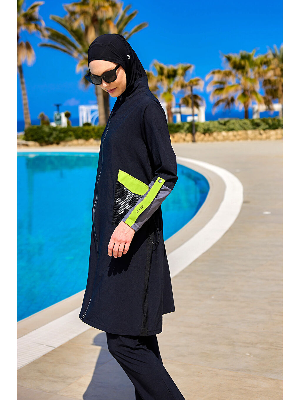 Tam Kapalı Tesettür Mayo M2522 Siyah-2