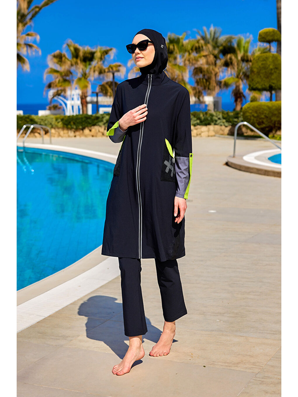 Tam Kapalı Tesettür Mayo M2522 Siyah-3