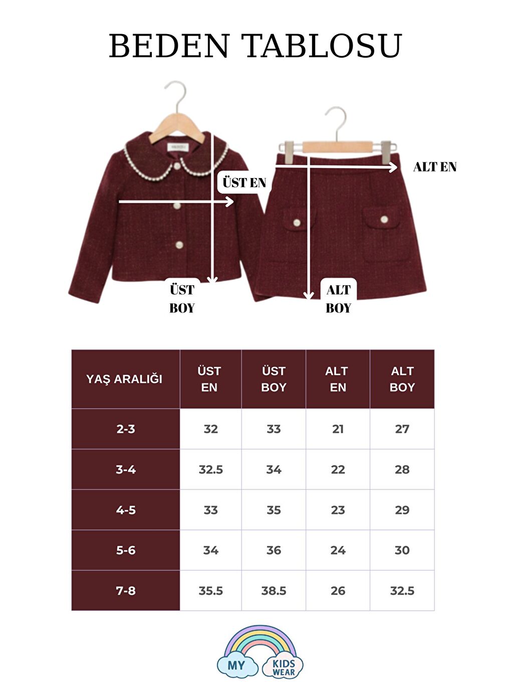 Bordo Kız Çocuk Bayramlık İnci Detaylı Tüvit Takım 12544-3