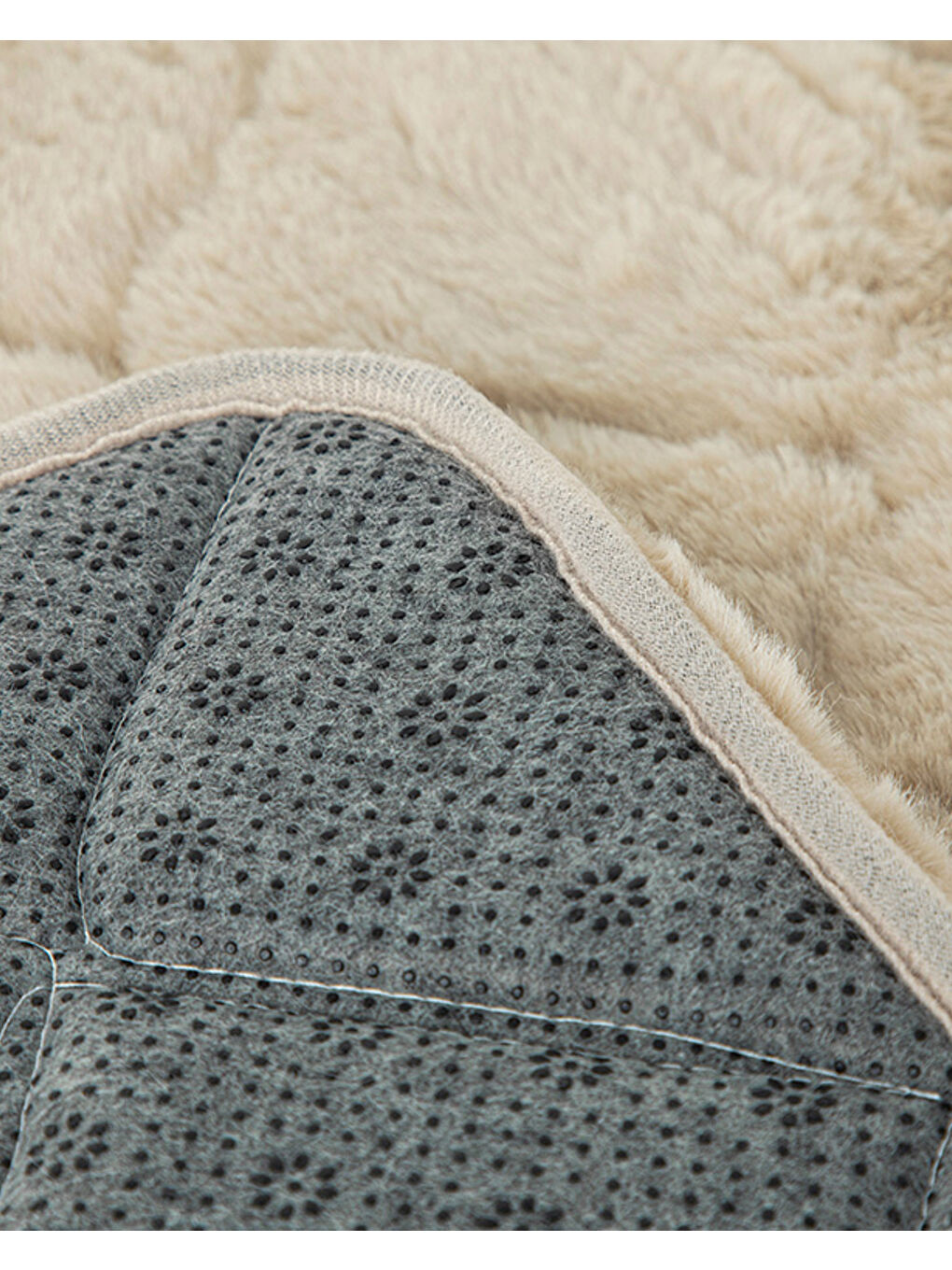 Bej Soft Touch Rabbit Pelüş Banyo Paspası-2