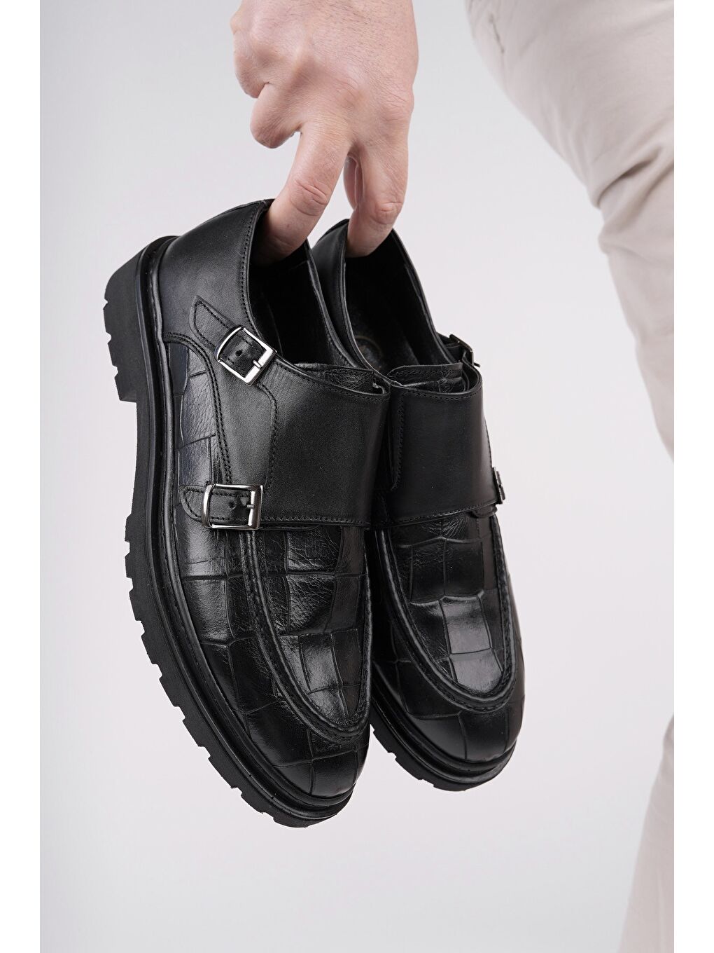 Siyah DİEGO Klasik Hakiki Deri Günlük Ortopedik Erkek Casual Ayakkabı-4