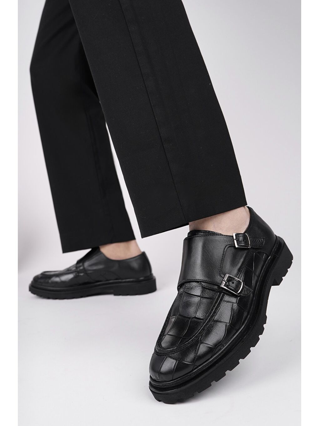 Siyah DİEGO Klasik Hakiki Deri Günlük Ortopedik Erkek Casual Ayakkabı-5