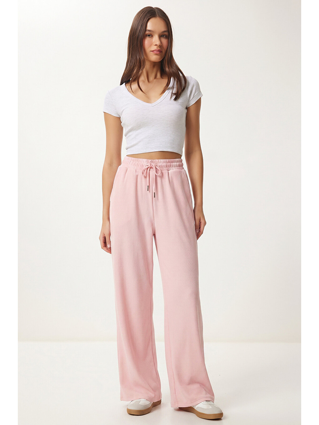 Pembe Cepli Fitilli Modal Eşofman Altı ŞEKER PEMBE LUB0331